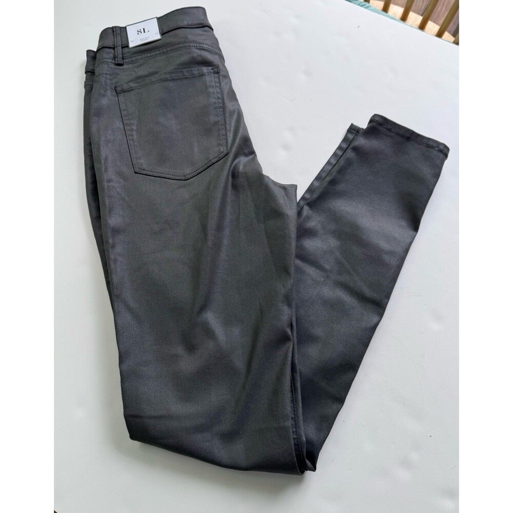 NWT White House Black Market Slate Grey High-Rise Coated Skinny Jeans 8L Concert